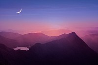 Sunrise landscape background psd, aesthetic golden hour, mountain range