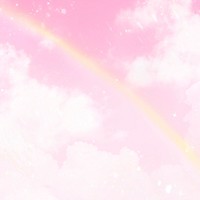 Pink background, rainbow sky with glitter design psd