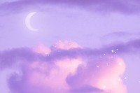 Aesthetic purple sky background psd, glitter clouds design