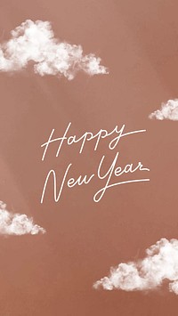 New Year mobile wallpaper vector design vector, brown background