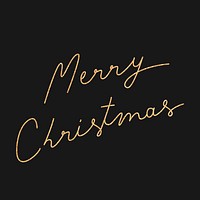 Gold Christmas calligraphy sticker psd