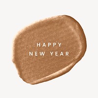 Bronze paint sticker template, new year design psd