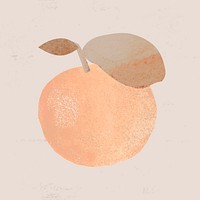 Pastel orange fruit sticker, textured journal collage element vector