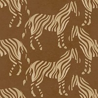 Brown zebra pattern background, wild animal stamp vector