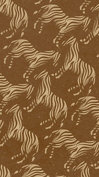 Brown zebra pattern iPhone wallpaper, wild animal stamp