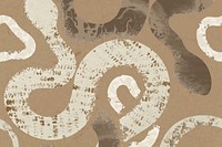 Earthy snake pattern background, brown aesthetic vector