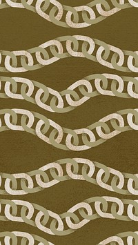 Abstract chain pattern iPhone wallpaper, earth tone aesthetic