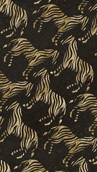 Golden zebra print mobile wallpaper, animal pattern aesthetic