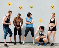 Diverse active people in workout clothing