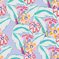 Feminine seamless pattern background, flower art deco psd