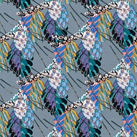 Abstract pattern background, seamless botanical illustration psd