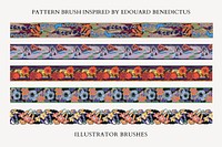 Exotic floral pattern brush vector, vintage art deco, compatible with AI