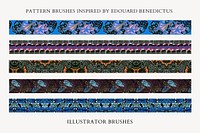 Exotic flower pattern brush vector, vintage art deco, compatible with AI