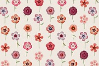 Vintage flower pattern background, botanical design psd, remixed from original artworks by Pierre Joseph Redouté