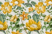 Summer floral pattern background, botanical design psd, remixed from original artworks by Pierre Joseph Redouté