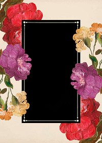 Vintage flower poster frame, botanical design vector, remixed from original artworks by Pierre Joseph Redouté