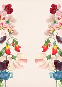 Aesthetic floral poster border frame, botanical design psd, remixed from original artworks by Pierre Joseph Redouté