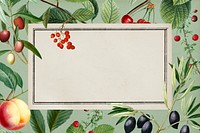 Vintage fruit frame background, botanical design psd, remixed from original artworks by Pierre Joseph Redouté