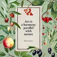 Botanical Instagram post template, inspirational quote design vector, remixed from original artworks by Pierre Joseph Redouté