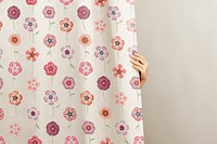 Floral curtain, cute feminine style, remix from the artworks of Pierre Joseph Redouté