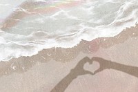 Hand heart background, simple seashore design vector