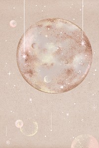 Pink moon background, simple illustration