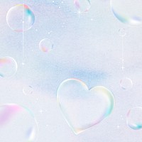 Soap bubble background, cute holographic illustration psd