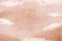 Pastel sky background, rainbow, cloud illustration vector