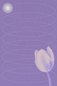 Halftone flower background, retro tulip design on abstract modern design remix psd