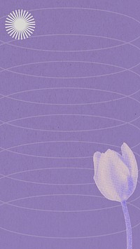 Retro flower iPhone wallpaper, halftone tulip design on abstract modern design remix