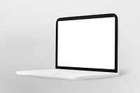 Laptop screen mockup, 3D illustration design psd