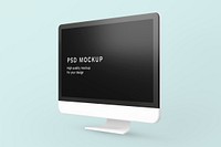 Desktop screen mockup, 3D rendering design psd