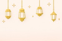 Beige 3D Ramadan background, lantern border design