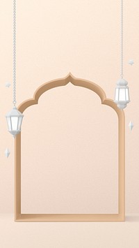 Ramadan frame iPhone wallpaper, 3D religious background