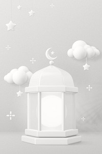 Ramadan 3D lantern background, Muslim religion design