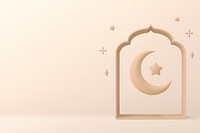 Aesthetic Ramadan background, 3D beige design