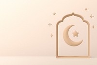 Aesthetic Ramadan background, 3D beige design psd