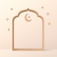 Islamic frame background, 3D graphic for Instagram post psd