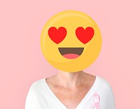 Heart eyes face emoji portrait