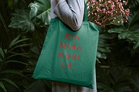 Tote bag mockup, Chinese New Year greeting print psd