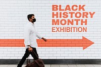 Wall mockup, black history month support campaign psd