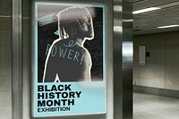 Metro sign mockup, black history month awareness campaign psd