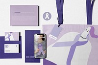 World cancer day product mockup, business branding psd