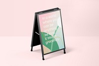 A-frame sign mockup, business advertisement aesthetic psd