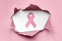 Breast cancer awareness background, paper hole texture