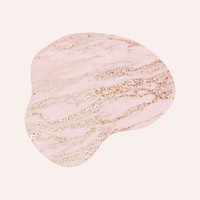 Aesthetic pink marble texture sticker, blob shape design psd