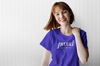 Women&rsquo;s purple t-shirt, casual fashion with design space psd