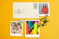 Mood board mockup, Holi day design psd