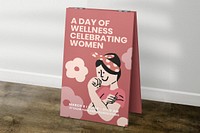 A-frame sign mockup, International Women's Day concept psd