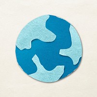 Paper craft earth collage element vector